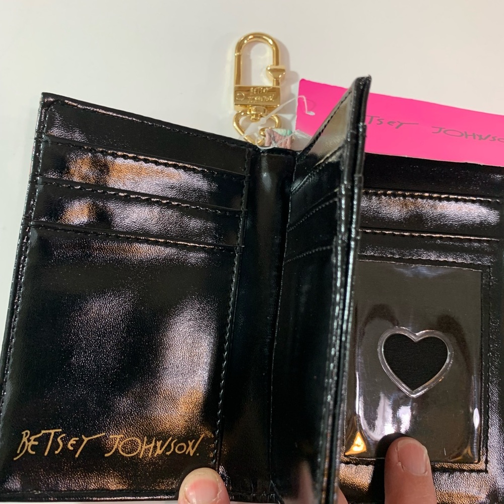 Betsey Johnson Blk Leopard Flap Wallet Key Holder - Picture 5 of 7